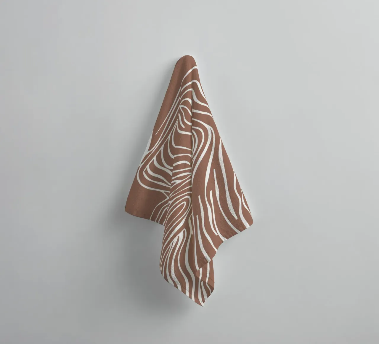 Tree and bird line art in mocha mousse colours towel by Autofocus