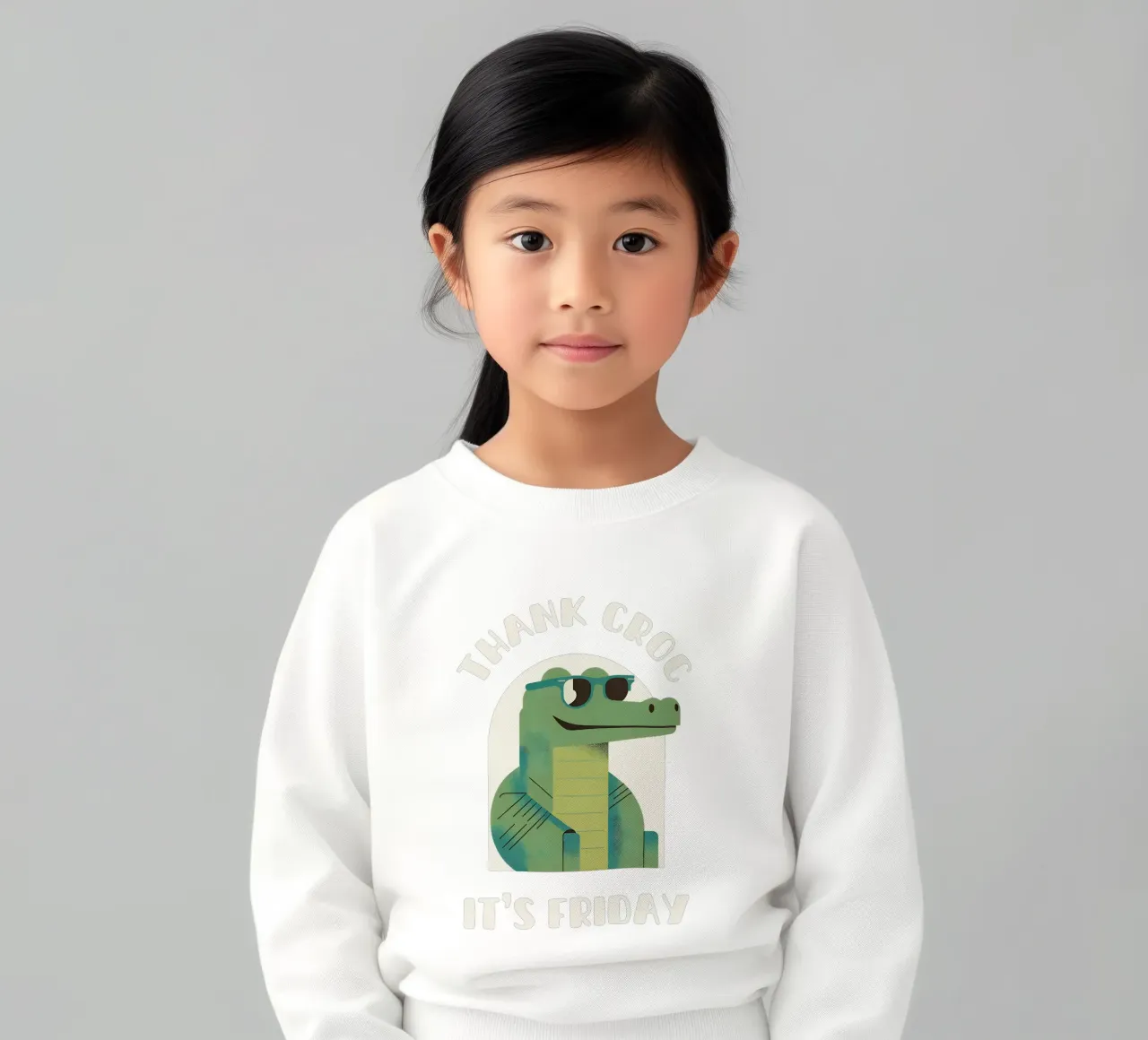 Thank croc it's friday - simpatico e divertente gioco di parole con i coccodrilli felpa bambino da Punderful Day