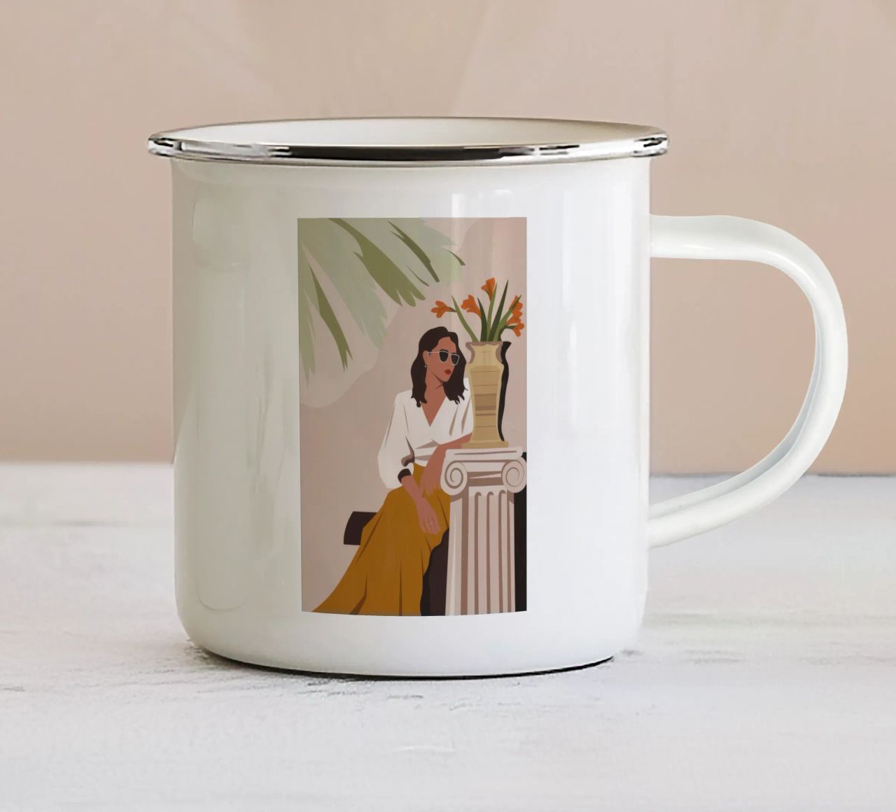 Riflessione classica tazza in smalto da Artie Shifa