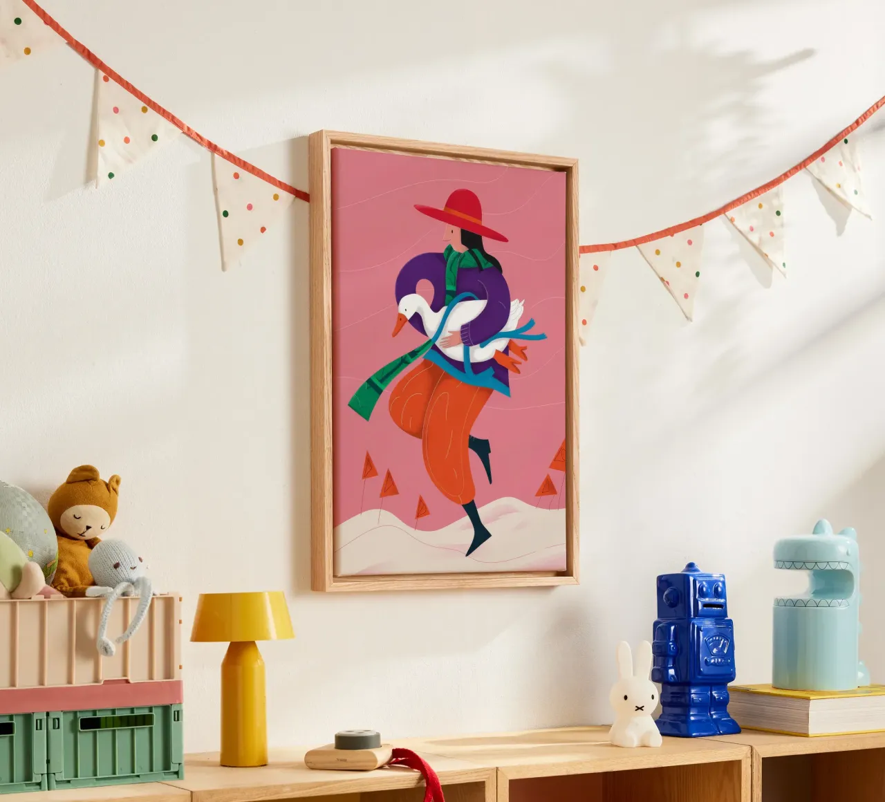 Kleurrijke wandeling canvas met Baklijst van Artie Shifa