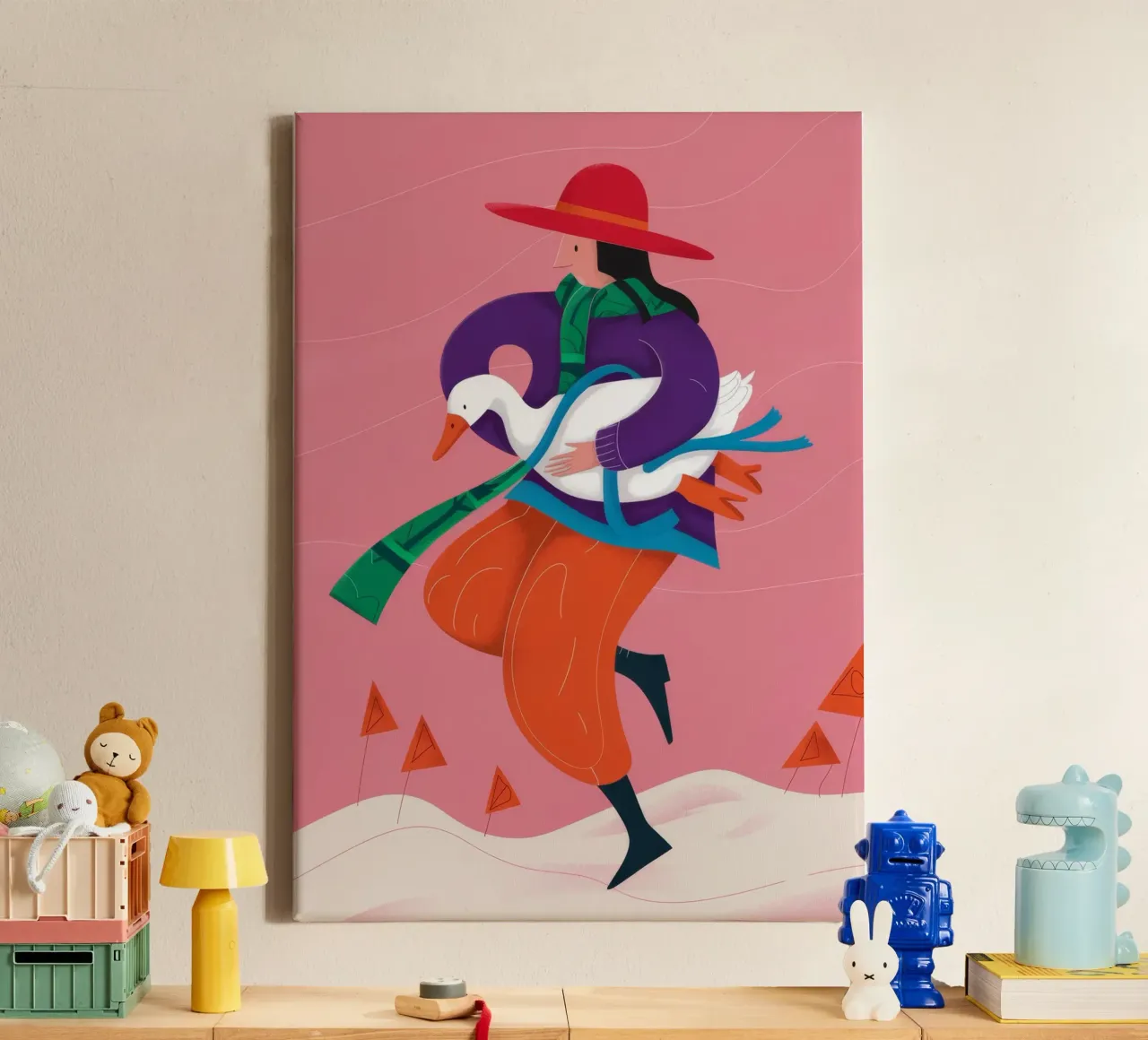 Kleurrijke wandeling canvas met Baklijst van Artie Shifa
