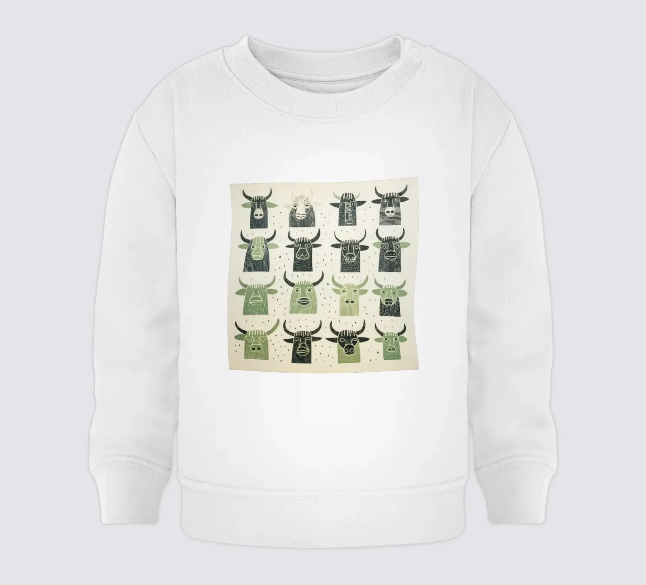 Yak verdi felpa neonato da Minimal Animal Art