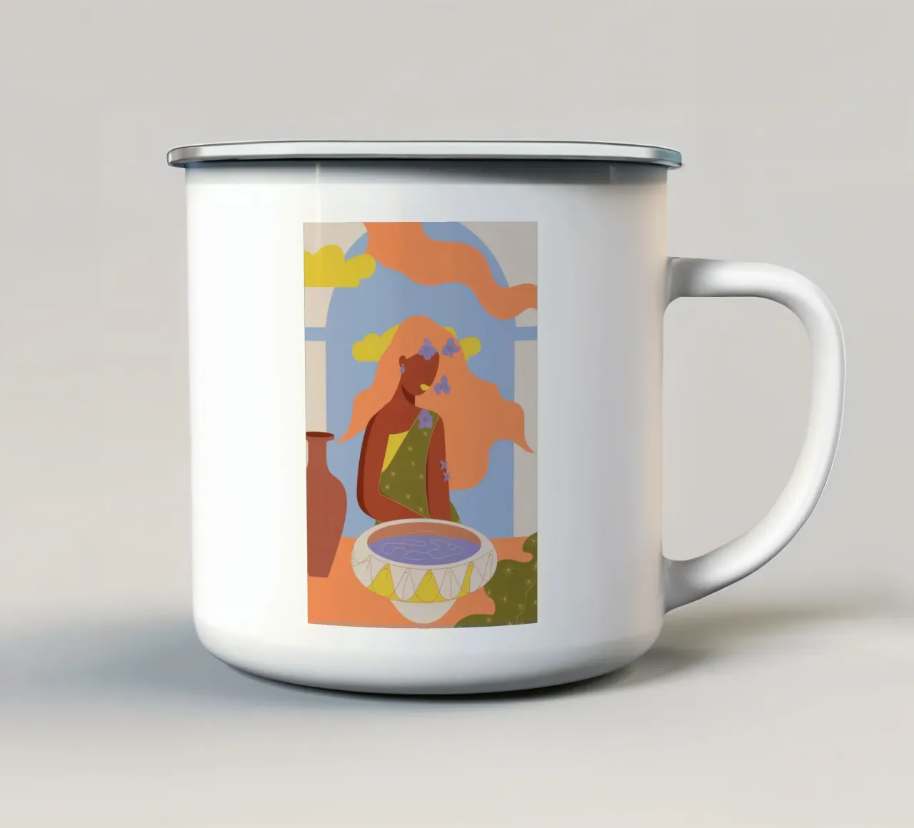 Momento magico contemplativo tazza in smalto da Artie Shifa