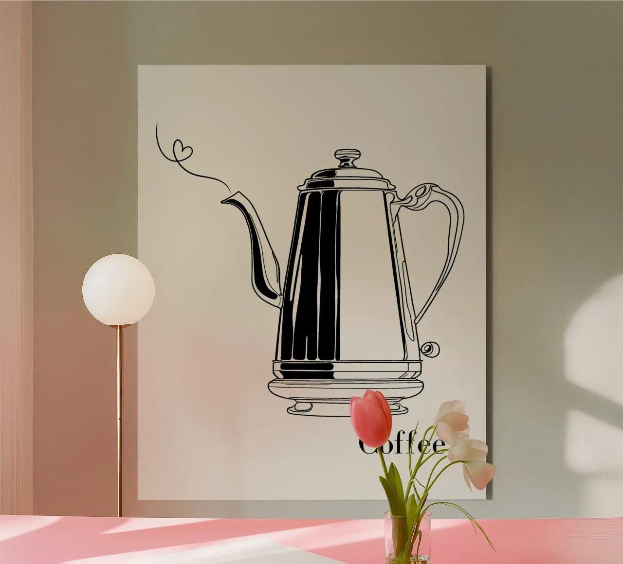 Kaffeekanne Liebe Alu-Dibond von designsbysophia