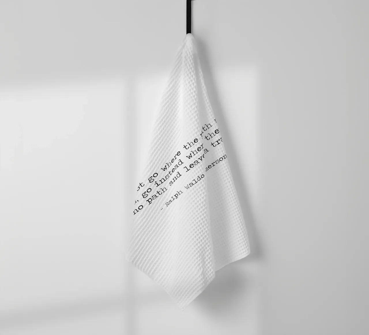 Do Not Go Where The Path May Lead Ralph Waldo Emerson tea towel by Summer Soul Co. - Quotes