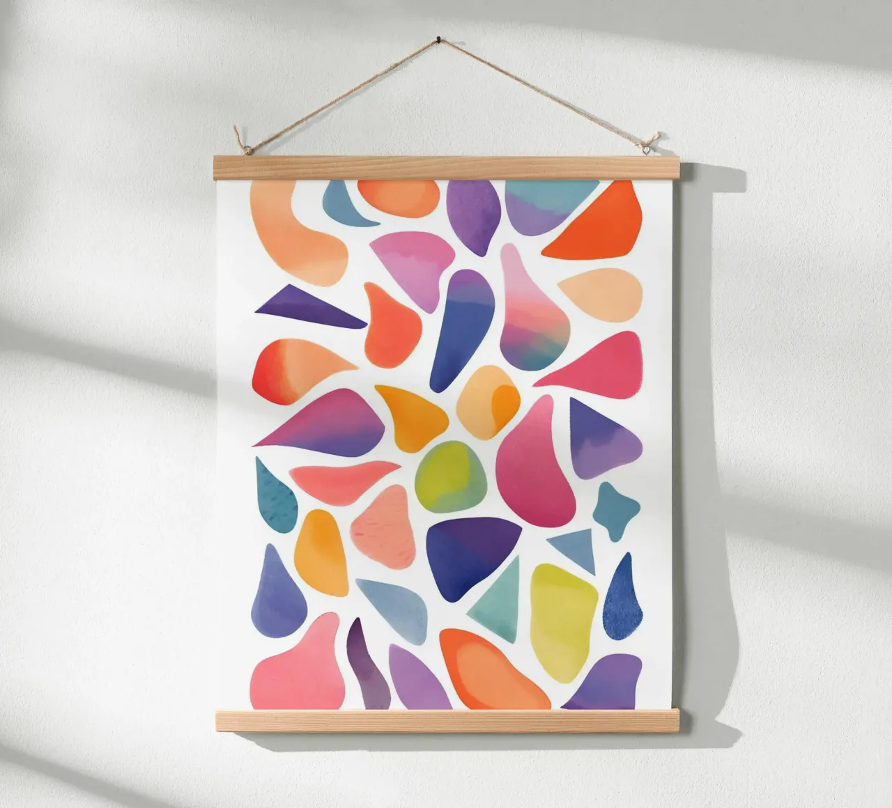Bunte Kleckse Poster mit Aluminium Rahmen von designsbysophia