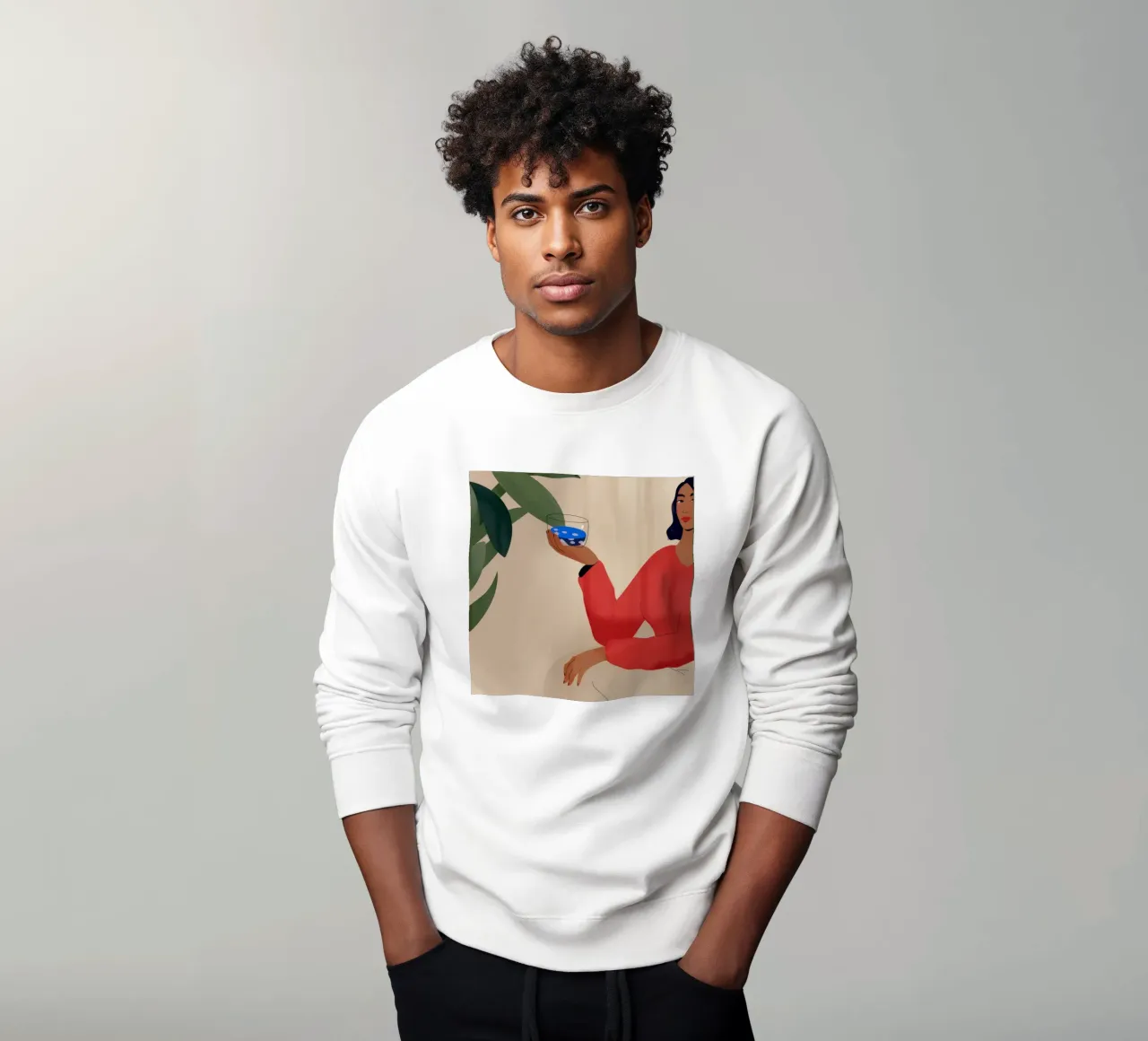 Contemplative Artie Moment sweatshirt by Artie Shifa