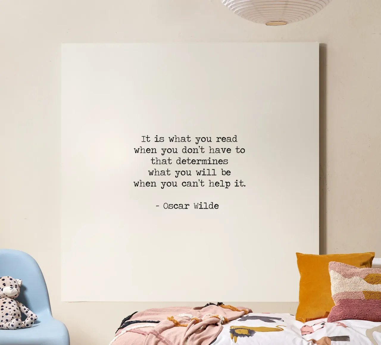 What you read defines you - Oscar Wilde Reading Book Quote tela da Summer Soul Co. - Quotes