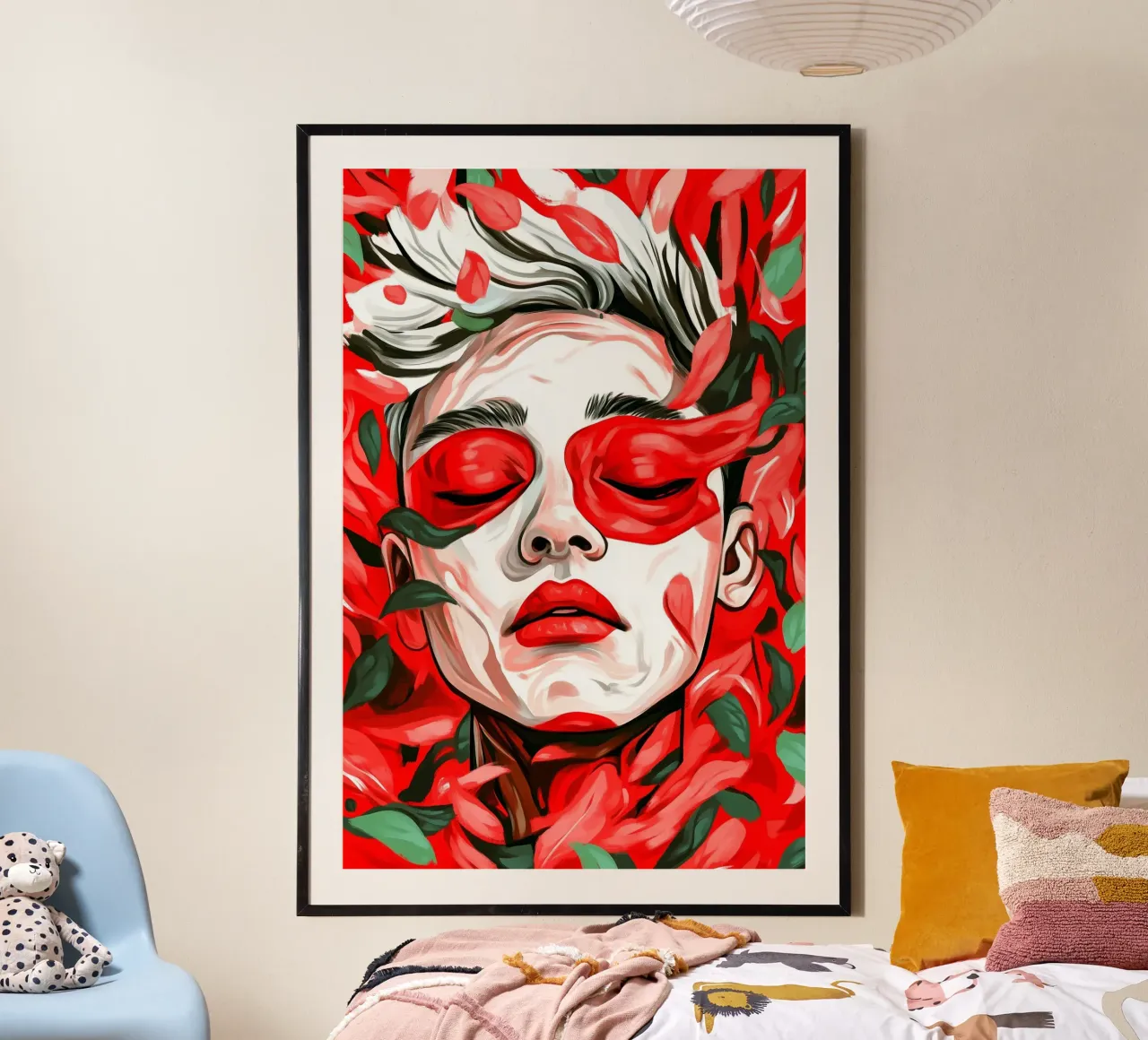 Sogni in fiore poster con telaio in legno da melipo-art
