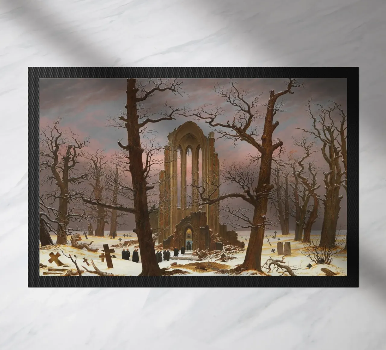 Caspar David Friedrich - Cimitero monastico innevato zerbino da Timeless Artworks