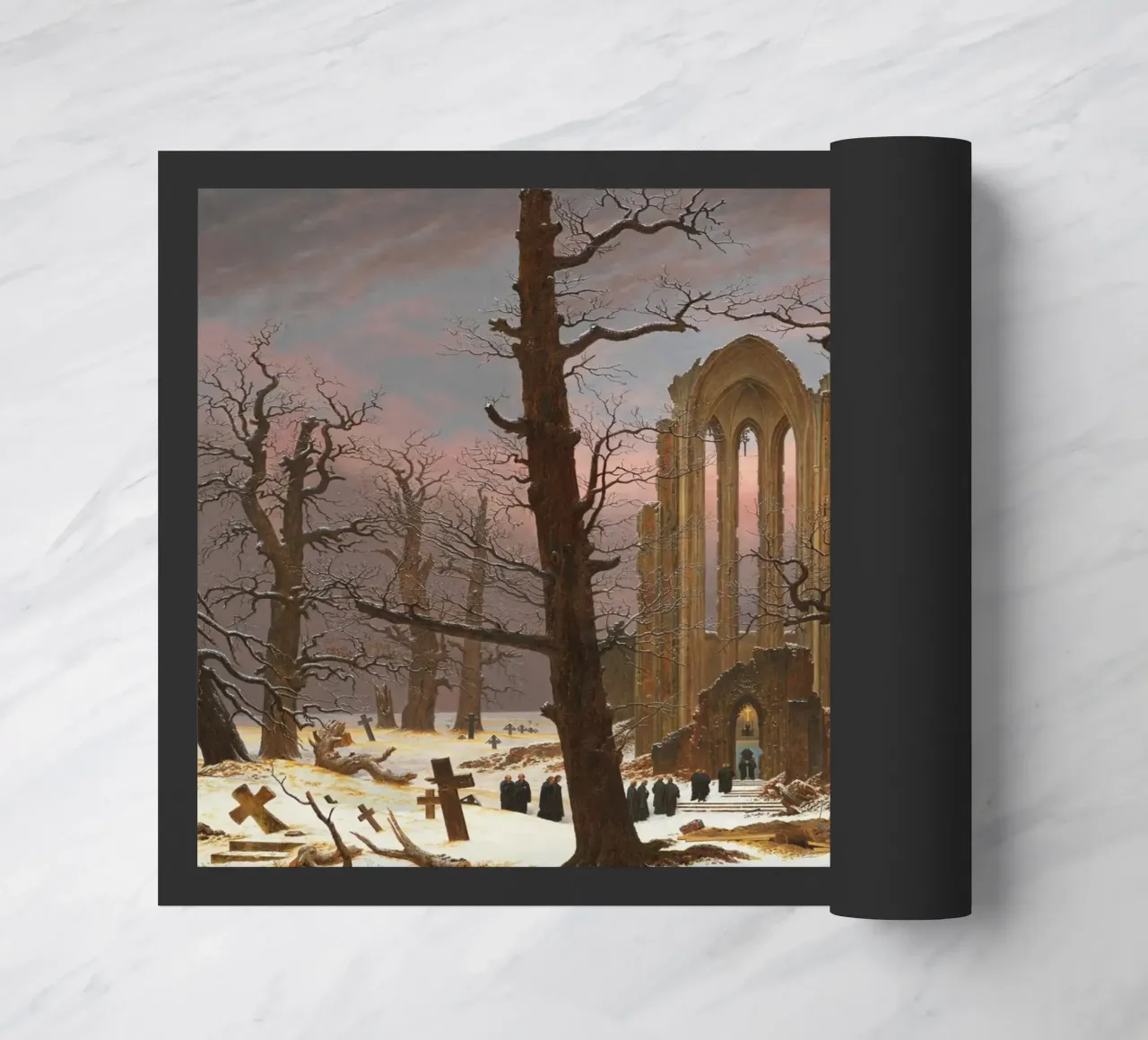 Caspar David Friedrich - Cimitero monastico innevato zerbino da Timeless Artworks
