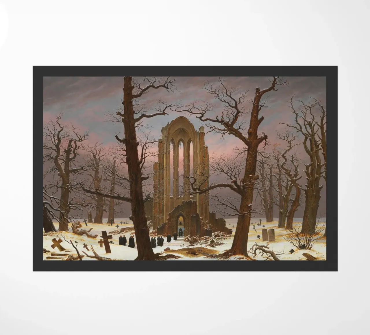 Caspar David Friedrich - Cimitero monastico innevato zerbino da Timeless Artworks