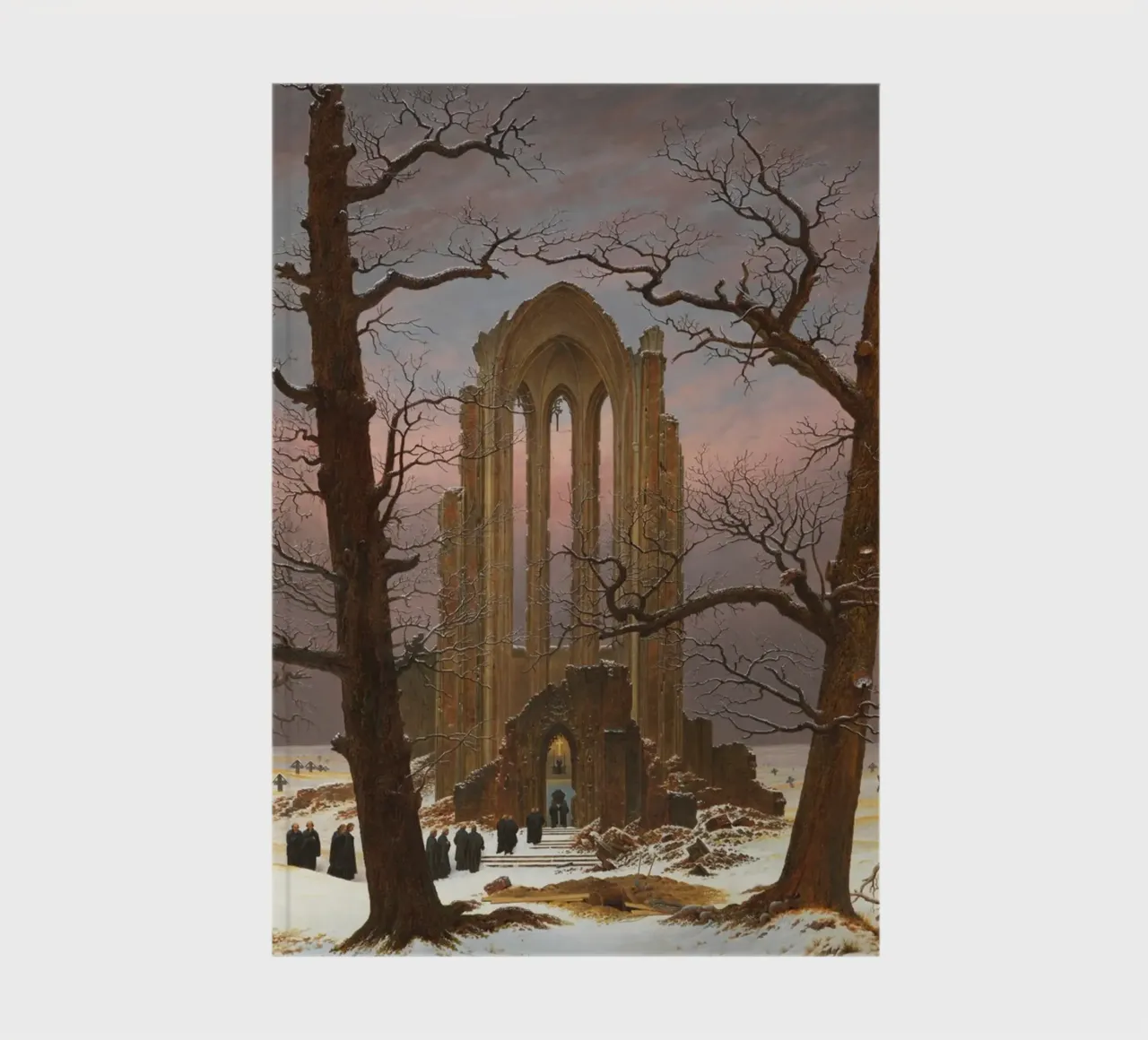 Caspar David Friedrich - Monastery Cemetry in Snow notebook by Timeless Artworks