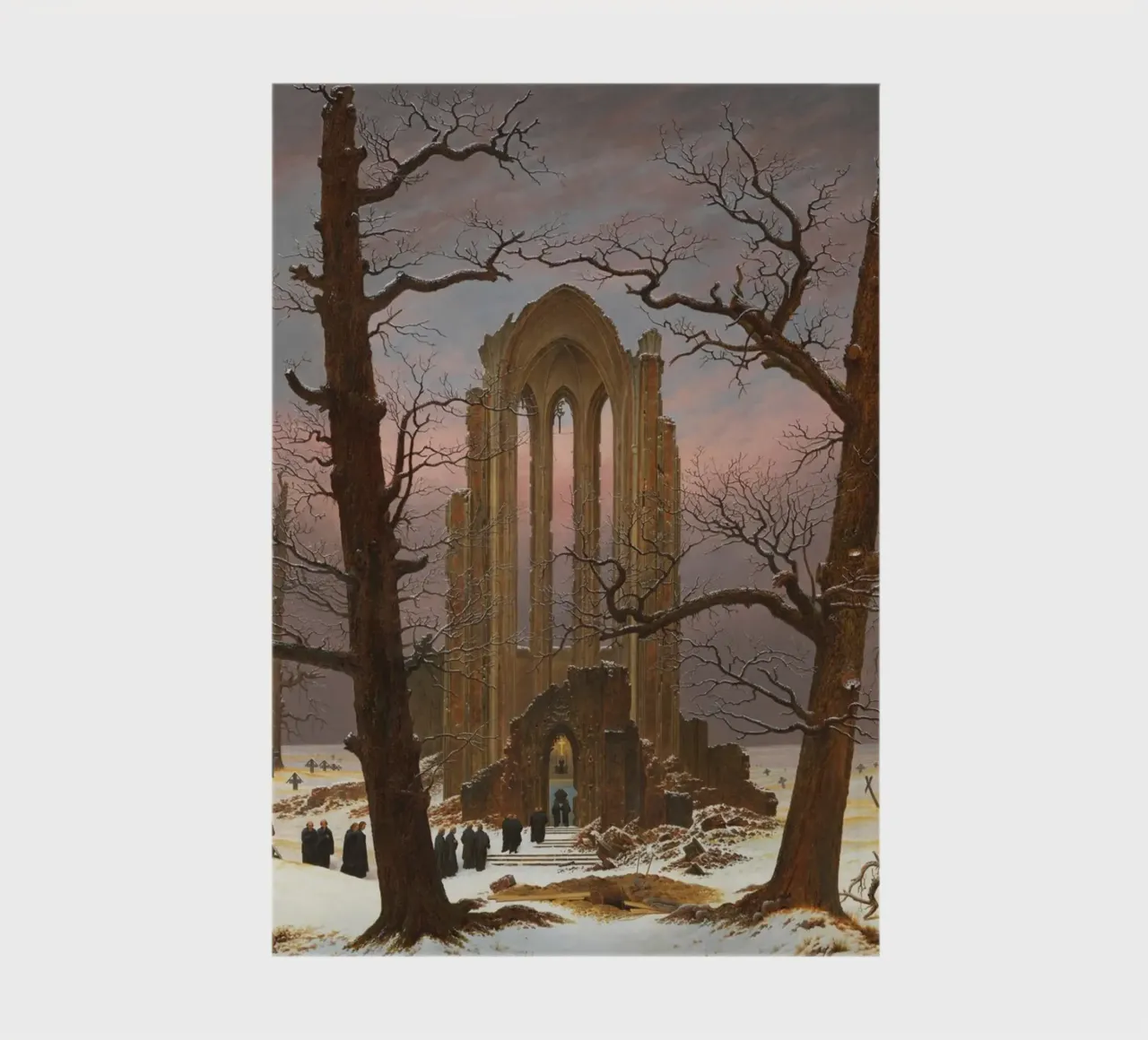 Caspar David Friedrich - Monastery Cemetry in Snow notebook by Timeless Artworks