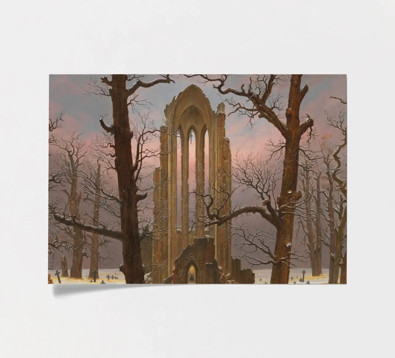 Caspar David Friedrich - Monastery Cemetry in Snow sticker sheet by Timeless Artworks