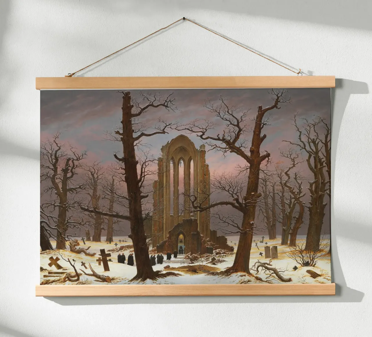 Caspar David Friedrich - Cimitero monastico innevato carta hahnemühle da Timeless Artworks