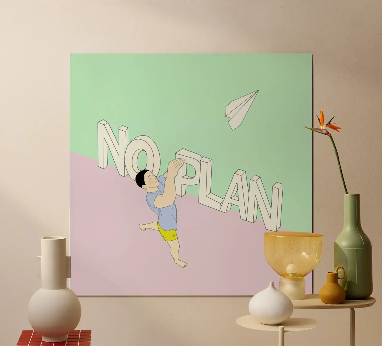No Plan poster con telaio in legno da Ruei
