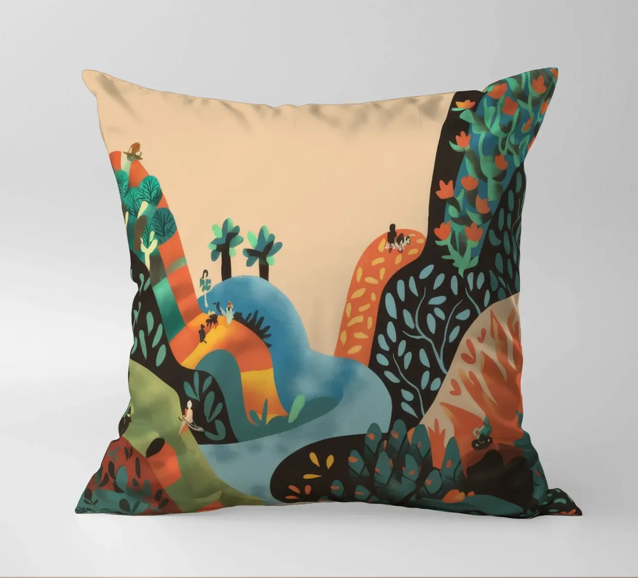 Dreamy Landscape decorative cushion by Artie Shifa