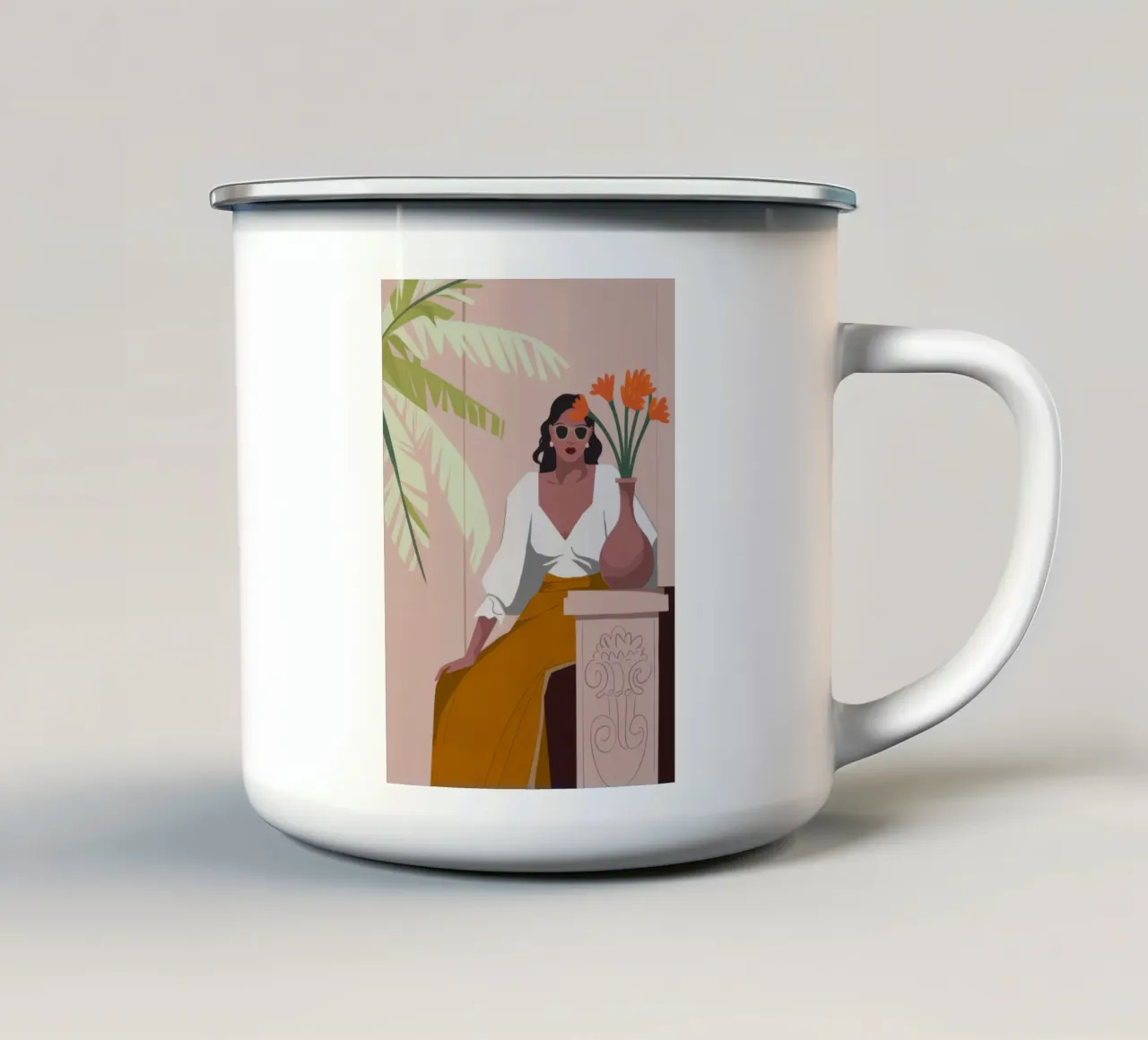 Elegante contemplazione tazza in smalto da Artie Shifa
