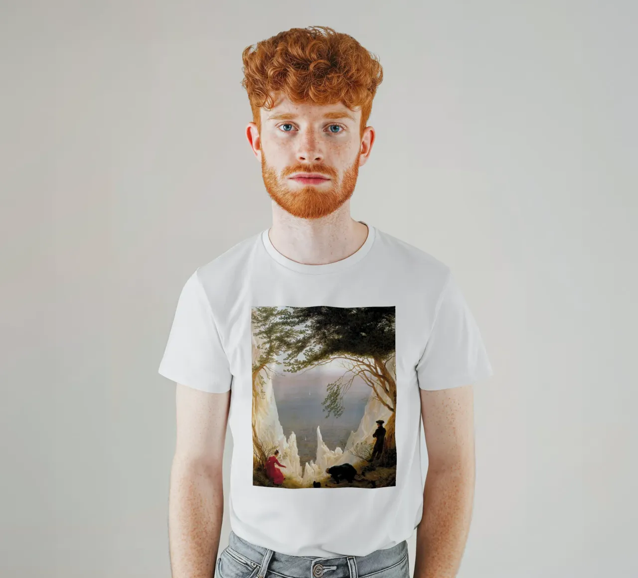 Caspar David Friedrich - Rocce di gesso a Ruegen t-shirt da Timeless Artworks
