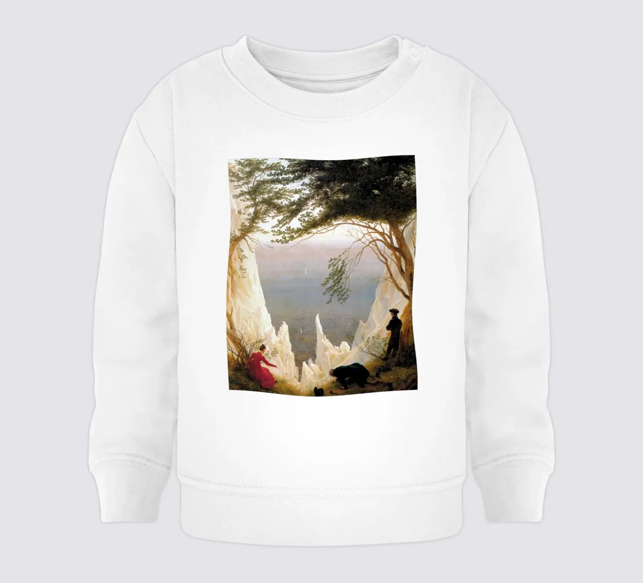 Caspar David Friedrich - Rocce di gesso a Ruegen felpa neonato da Timeless Artworks