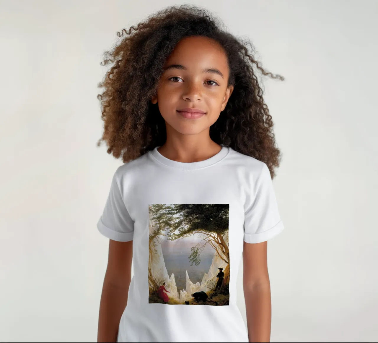Caspar David Friedrich - Chalk Cliffs at Ruegen kids t-shirt by Timeless Artworks