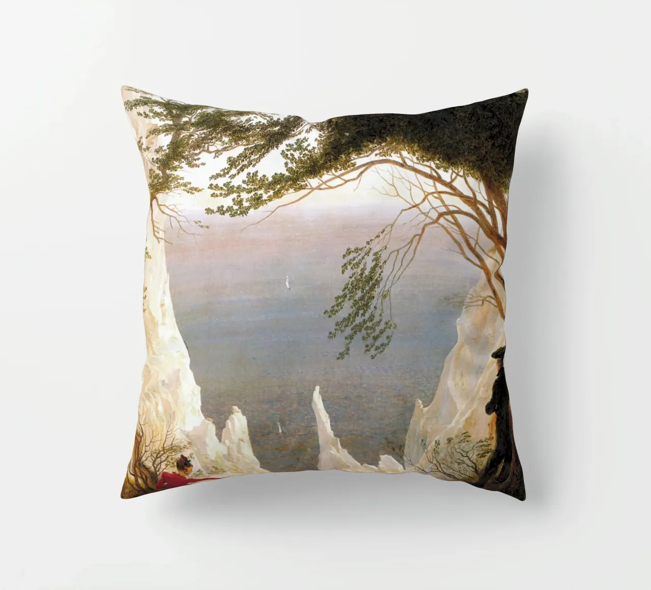 Caspar David Friedrich - Rocce di gesso a Ruegen cuscino da Timeless Artworks