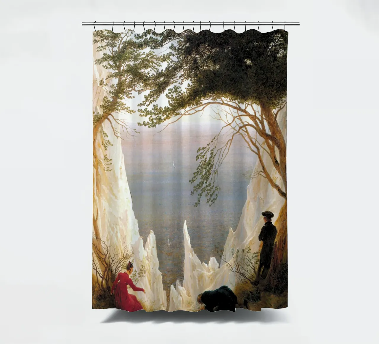 Caspar David Friedrich - Chalk Cliffs at Ruegen shower curtain by Timeless Artworks
