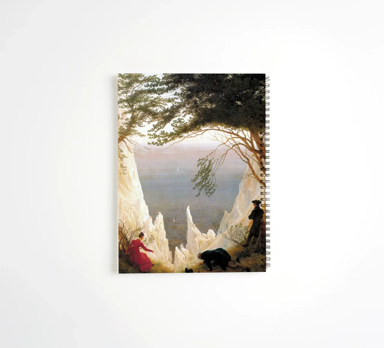 Caspar David Friedrich - Chalk Cliffs at Ruegen spiral notebook by Timeless Artworks