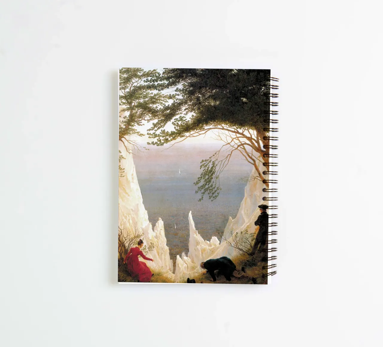 Caspar David Friedrich - Chalk Cliffs at Ruegen spiral notebook by Timeless Artworks