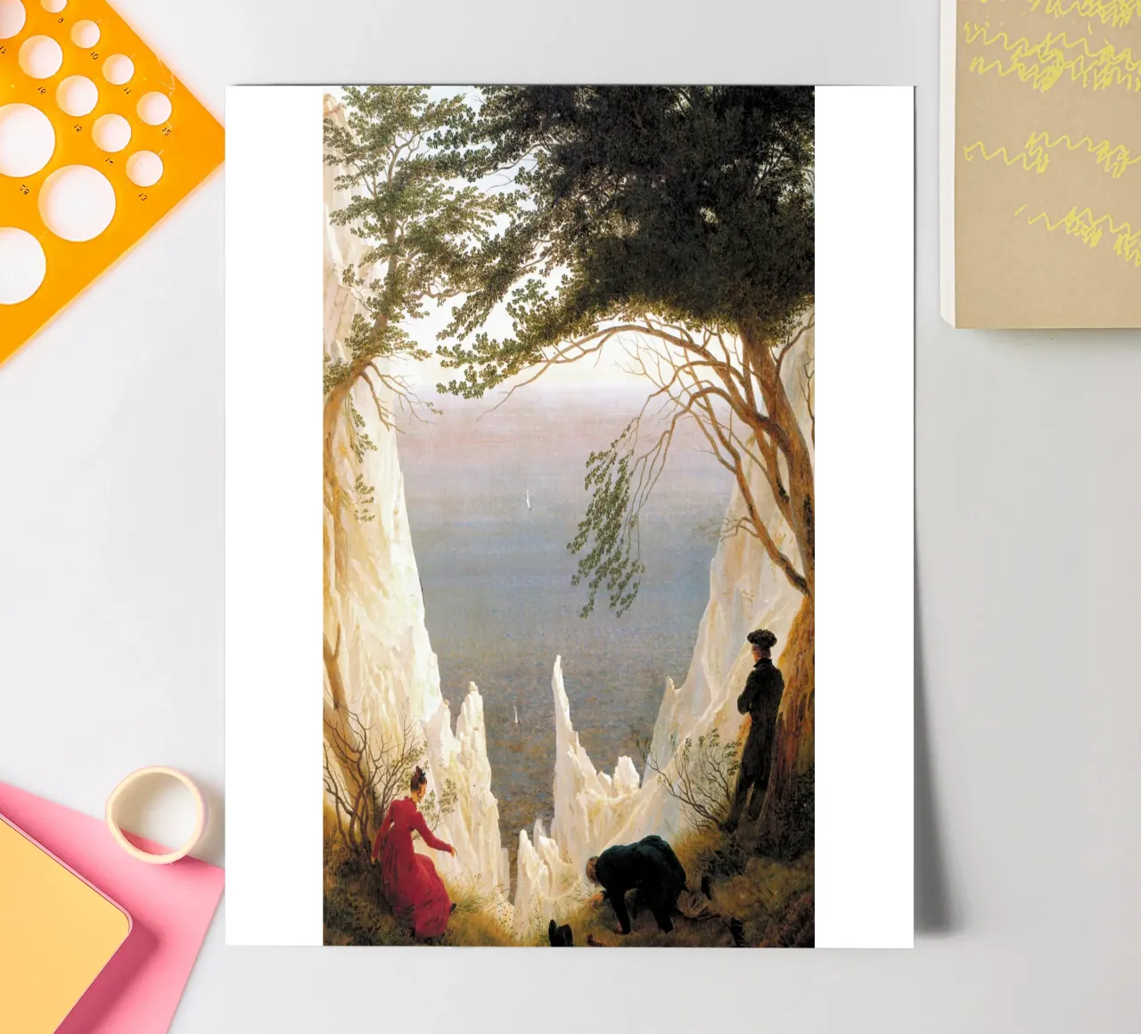 Caspar David Friedrich - Chalk Cliffs at Ruegen sticker sheet by Timeless Artworks