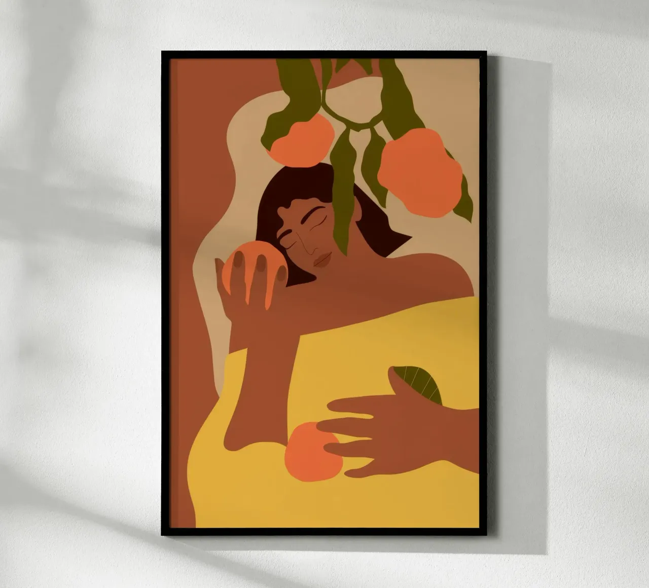 Abbraccio della natura poster con telaio in alluminio da Artie Shifa
