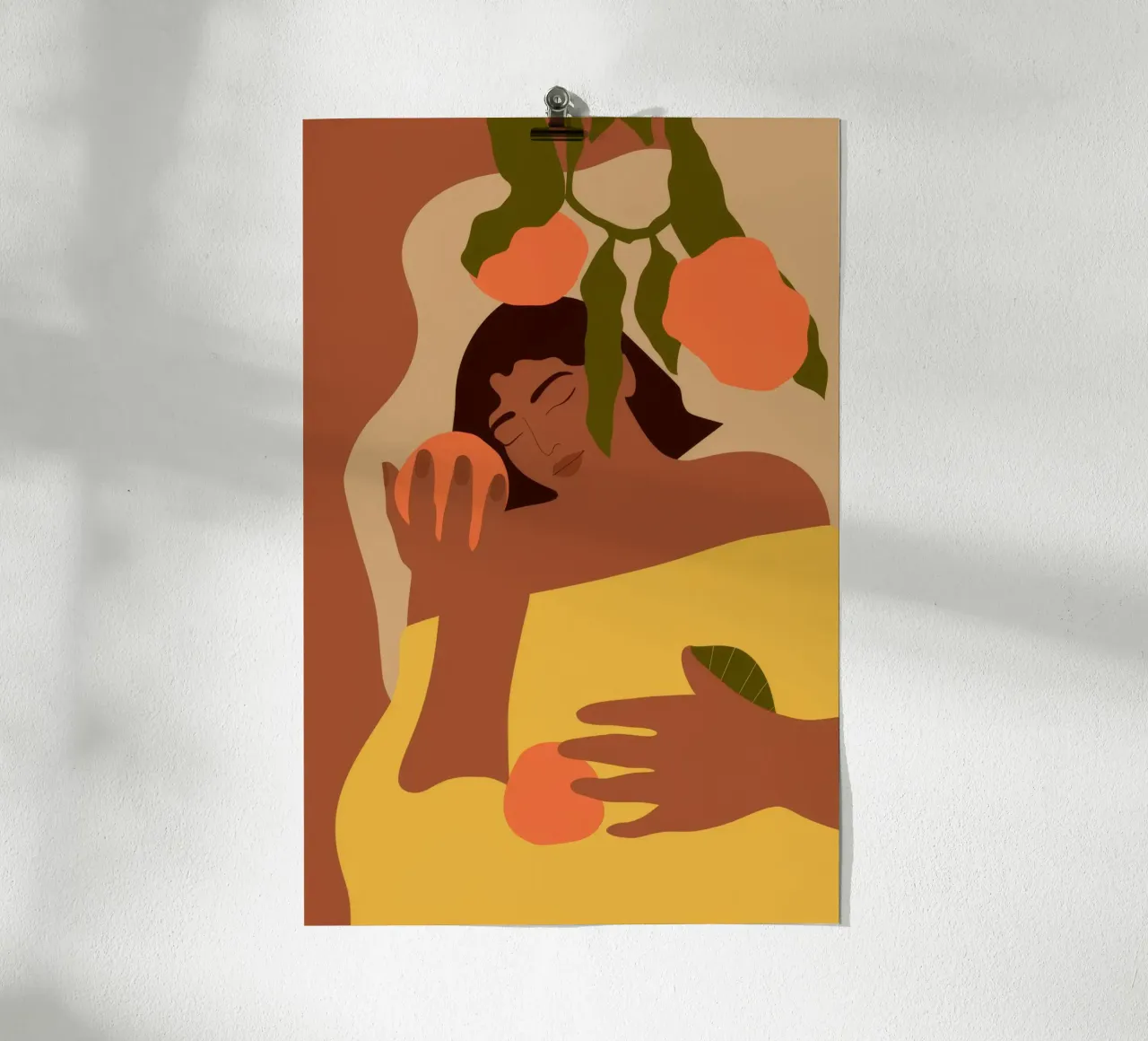 Abbraccio della natura poster con telaio in alluminio da Artie Shifa