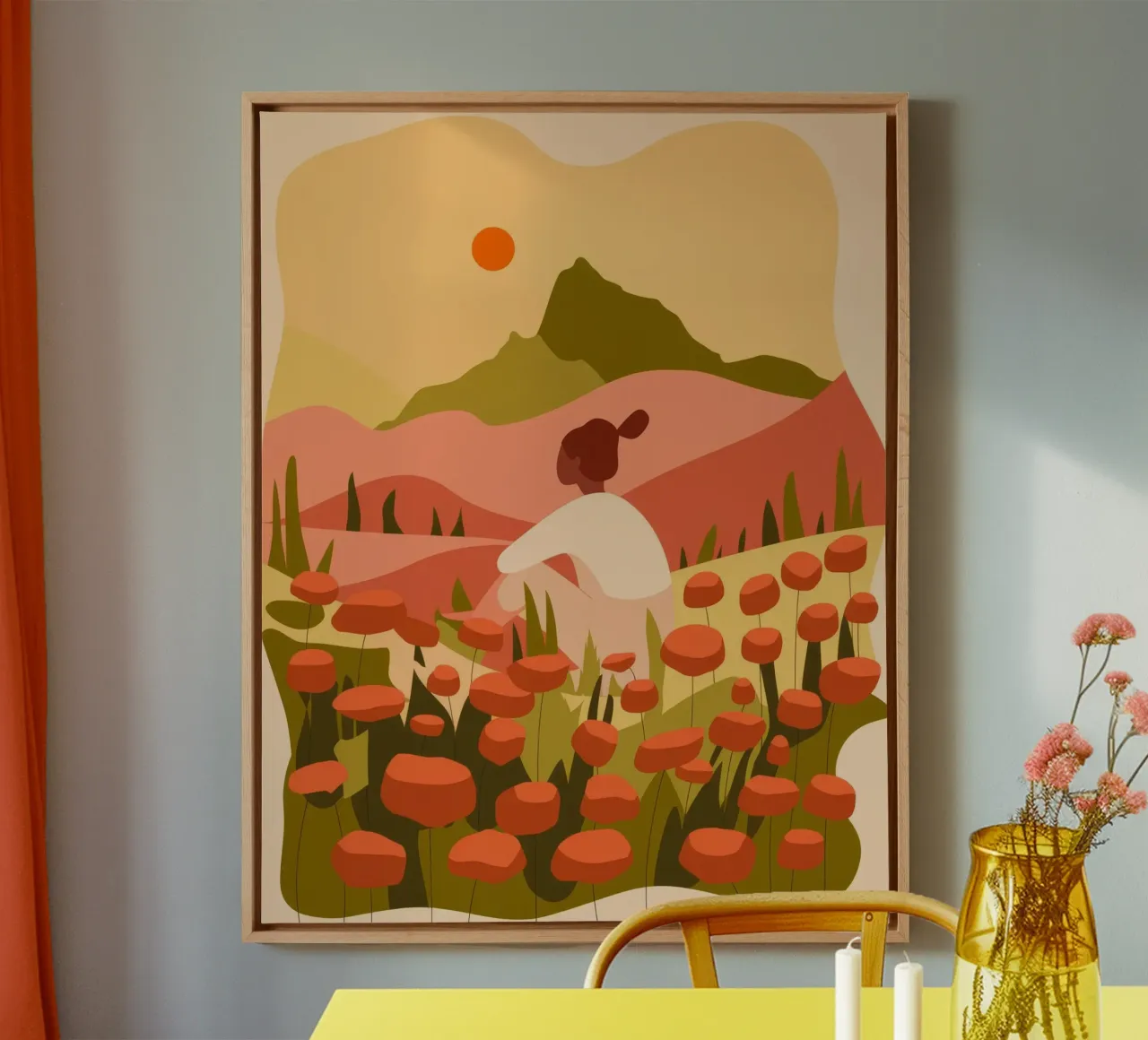 Field of Dreams canvas with Floater frame by Artie Shifa