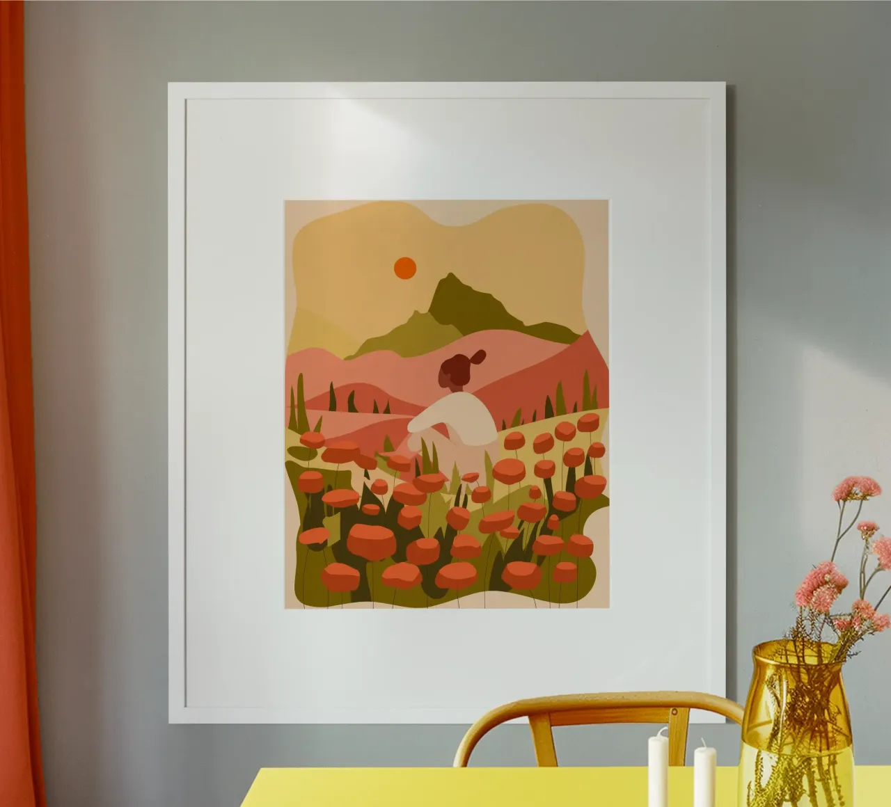 Il campo dei sogni poster con telaio in legno da Artie Shifa