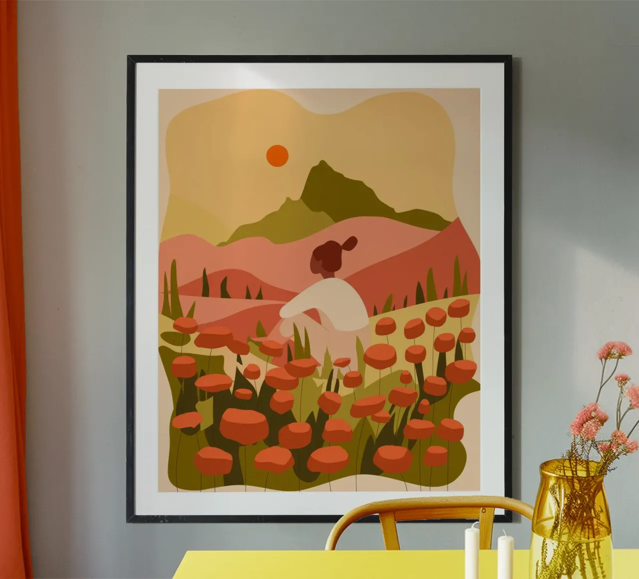 Il campo dei sogni poster con telaio in legno da Artie Shifa