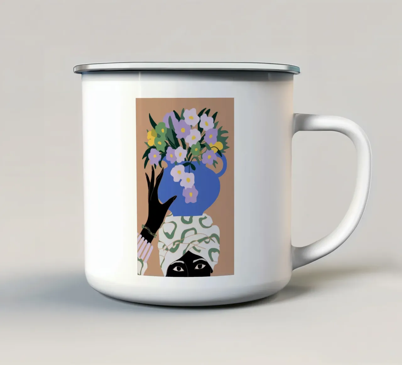 Corona floreale tazza in smalto da Artie Shifa