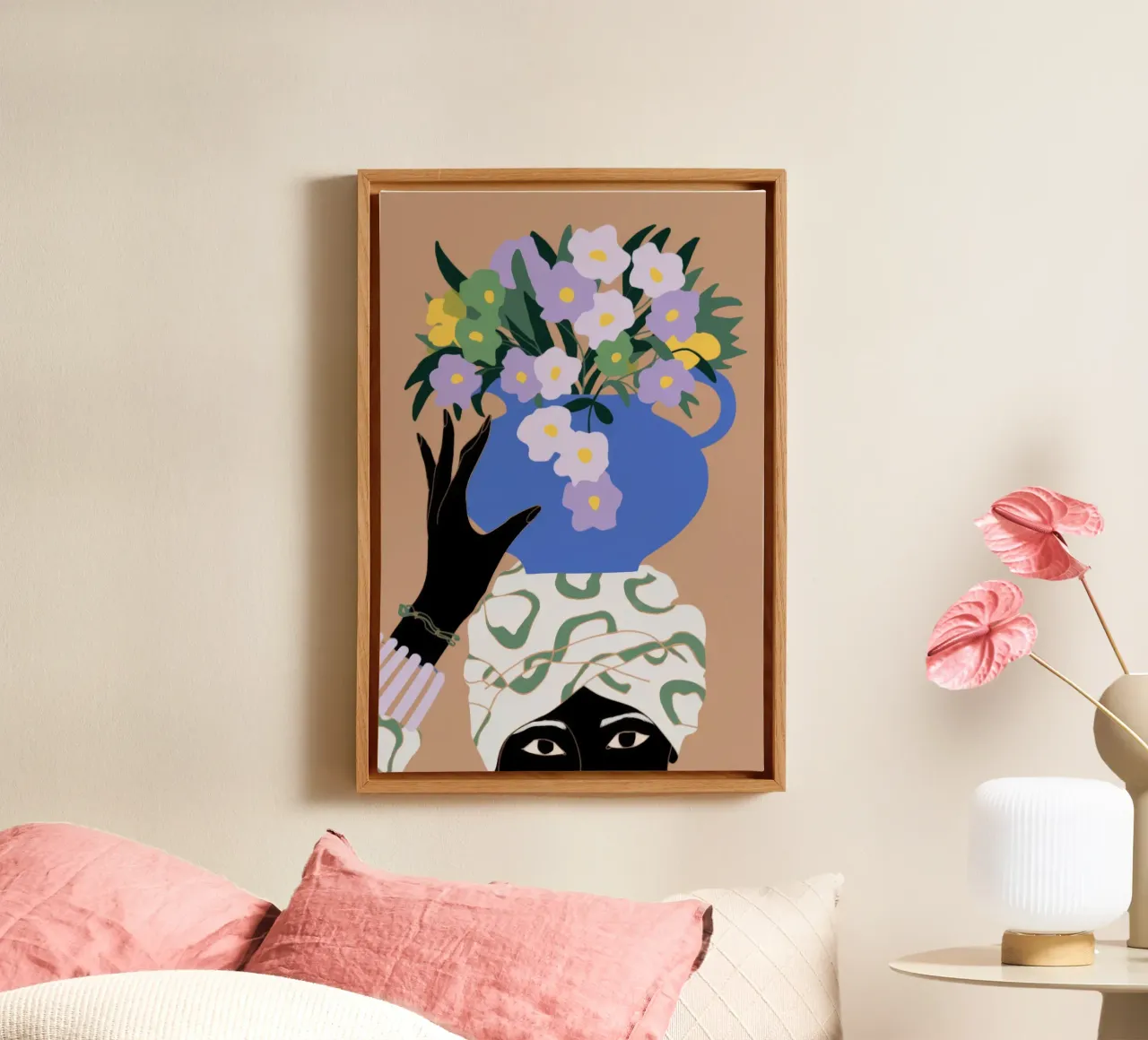 Bloemkroon canvas met Baklijst van Artie Shifa
