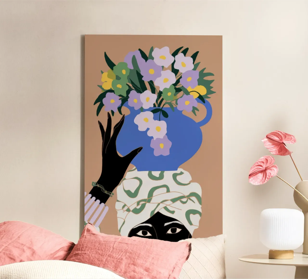 Bloemkroon canvas met Baklijst van Artie Shifa