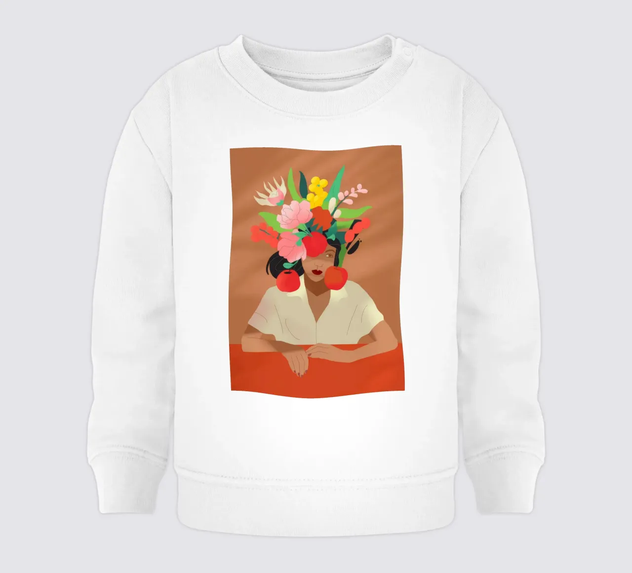 Floral Headpiece baby sweatshirt by Artie Shifa