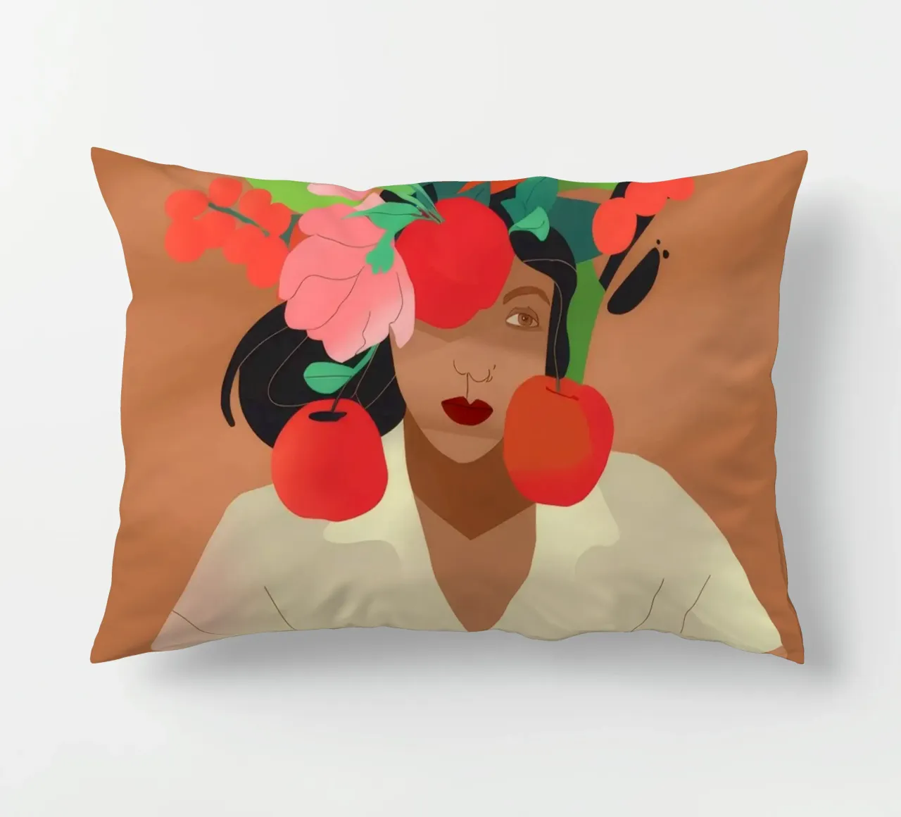 Floral Headpiece decorative cushion by Artie Shifa