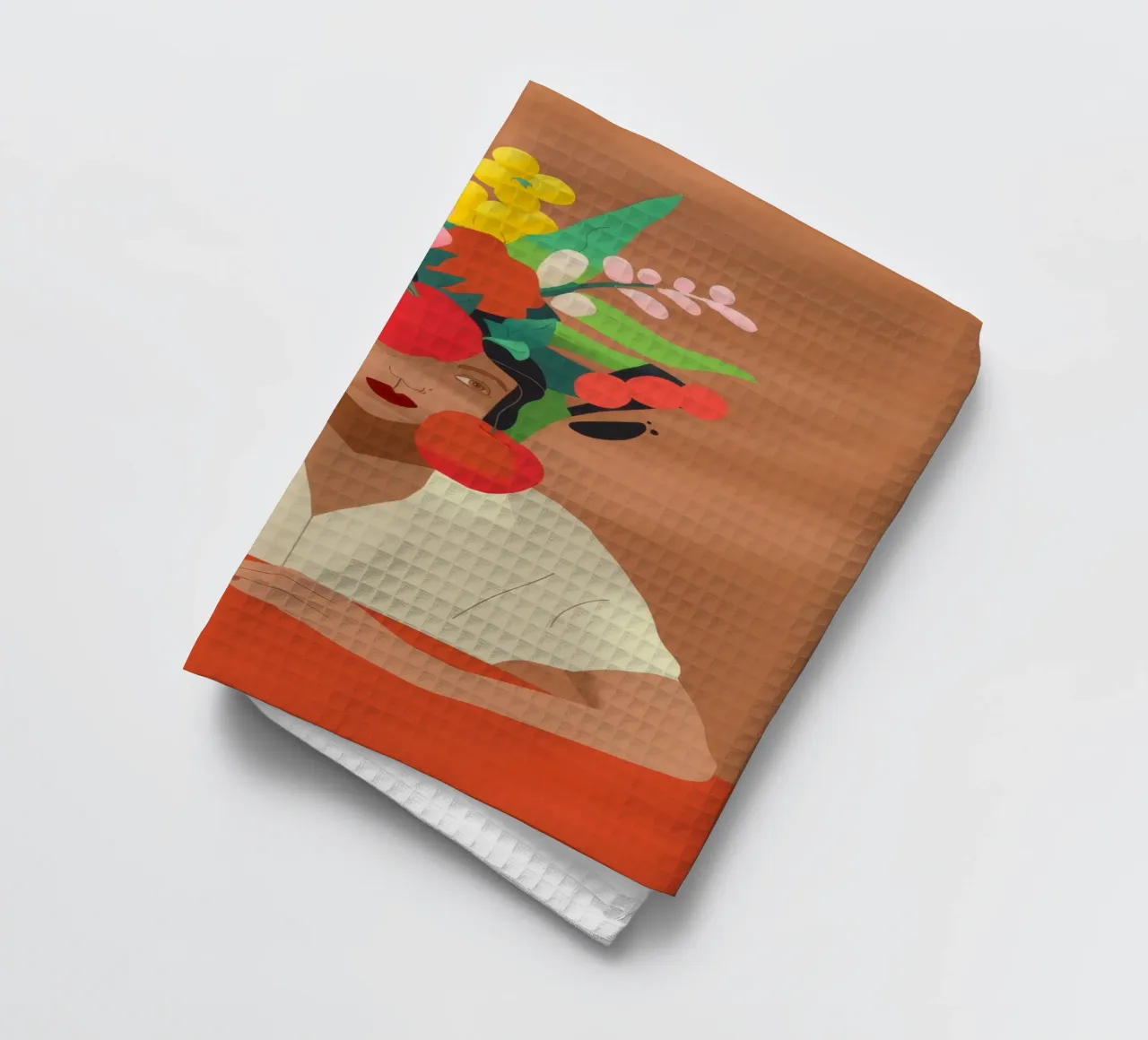 Floral Headpiece tea towel by Artie Shifa