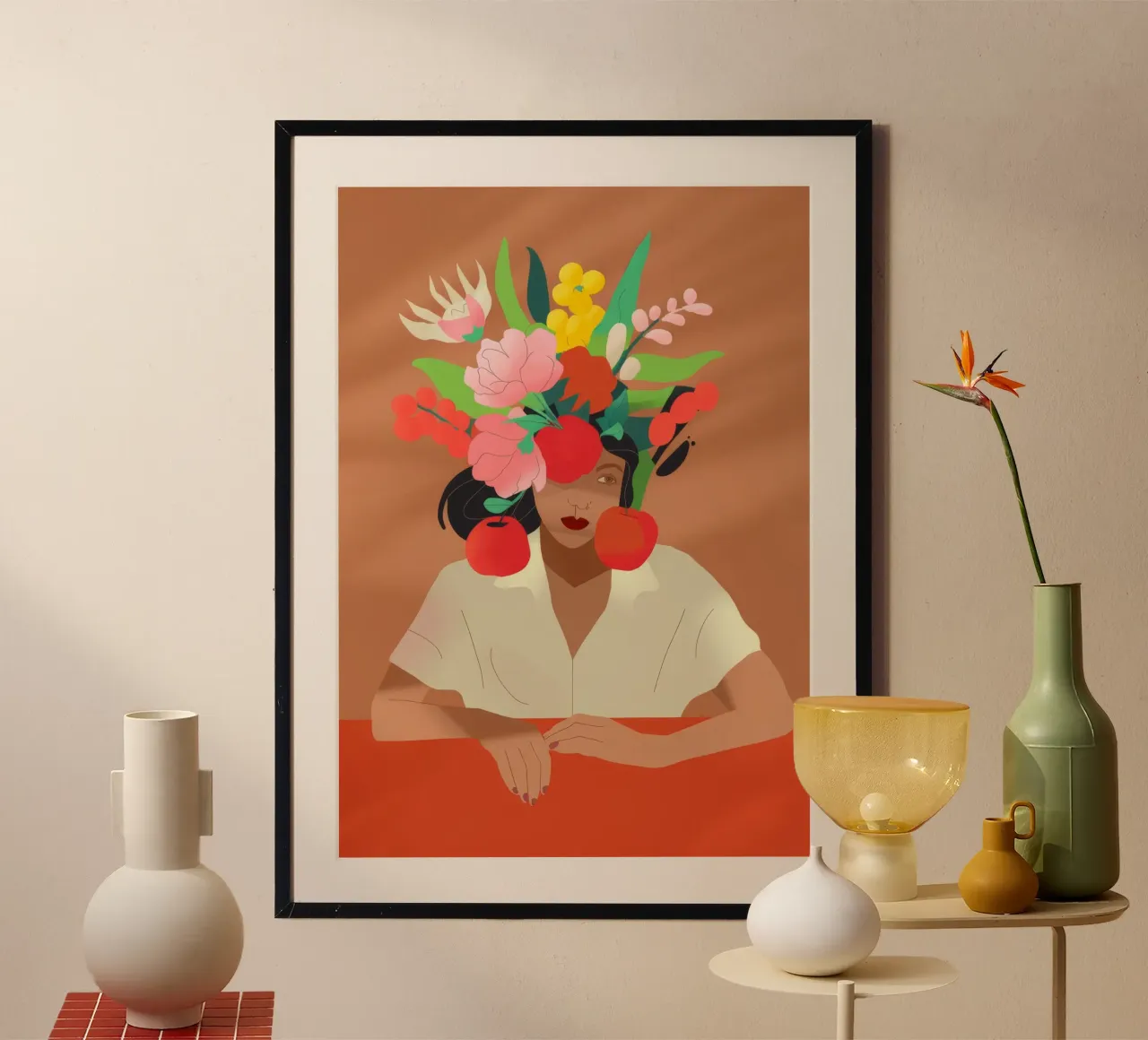 Kopfbedeckung mit Blumen Hahnemühle von Artie Shifa