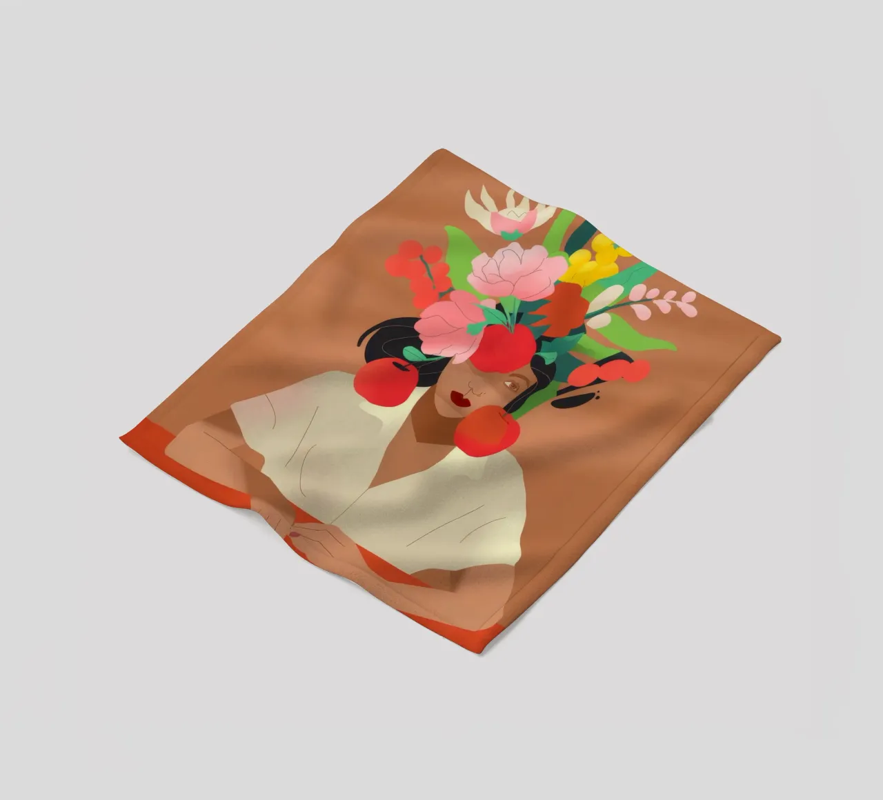 Floral Headpiece fleece blanket by Artie Shifa