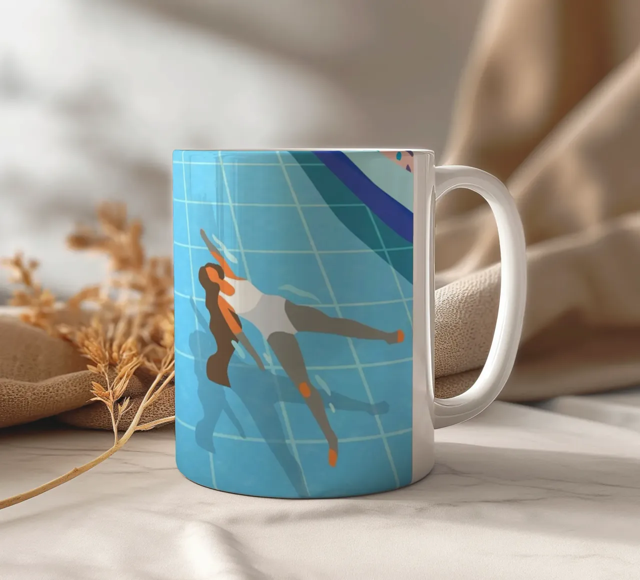 Ragazza in piscina tazza in ceramica da PetrArts