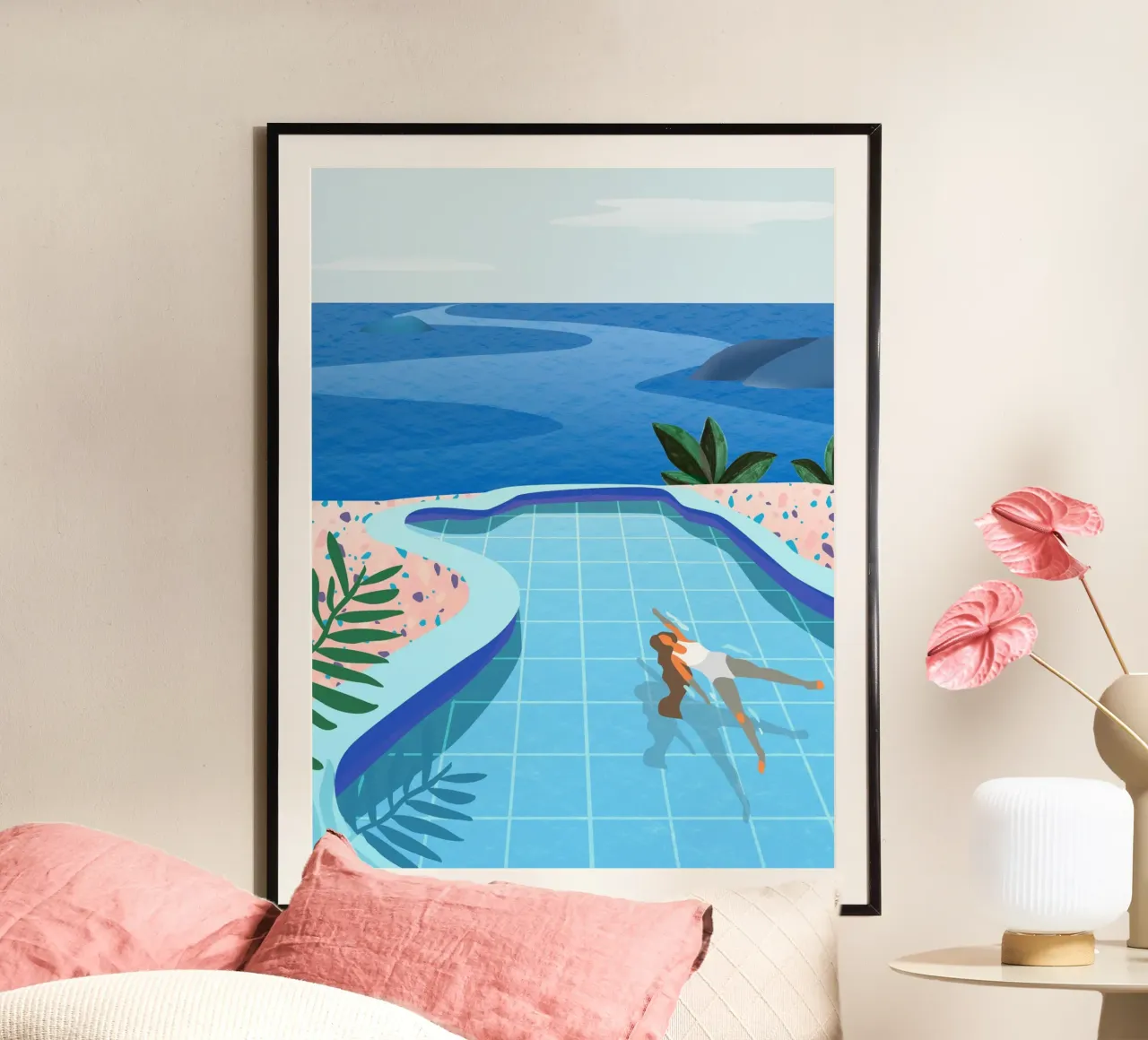Ragazza in piscina carta hahnemühle da PetrArts