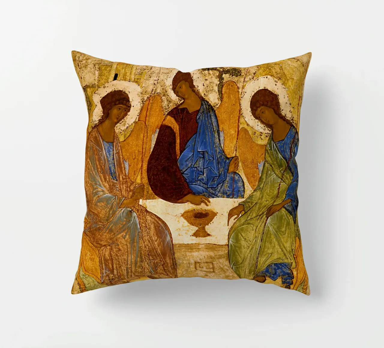 Andrei Rublev - La Santissima Trinità cuscino da Timeless Artworks