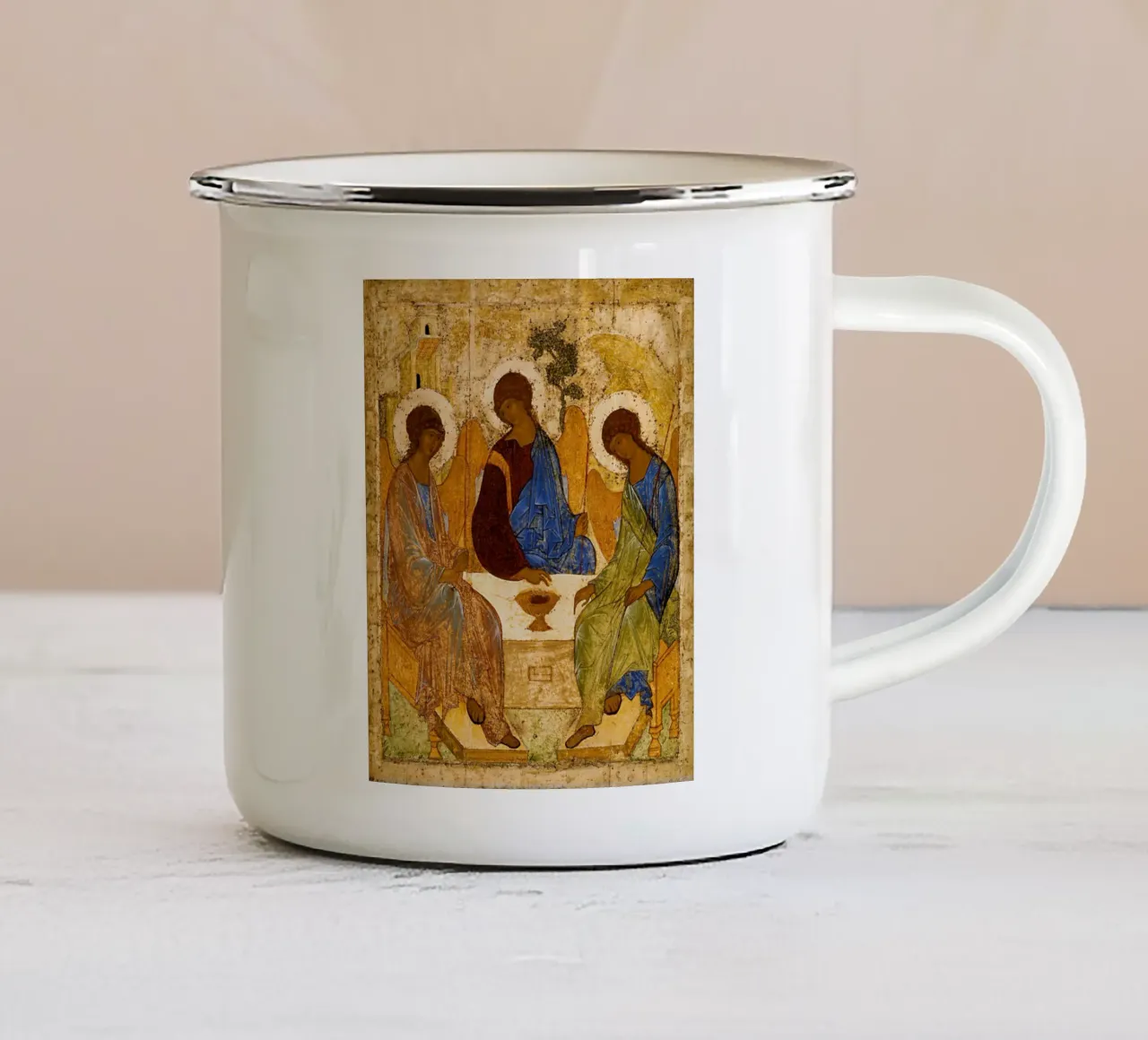Andrei Rublev - La Santissima Trinità tazza in smalto da Timeless Artworks