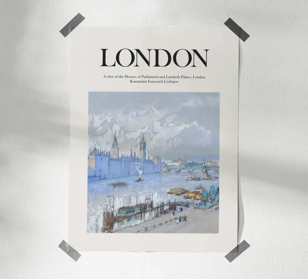 Londra, Regno Unito poster con telaio in legno da Vintagrafica