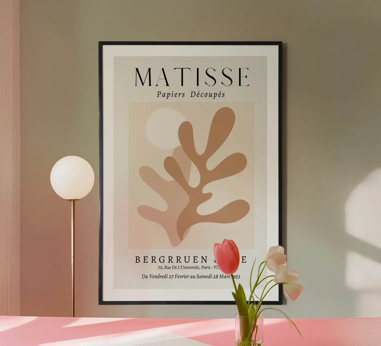 Beige Neutre Henri Matisse poster avec cadre en aluminium de pdigitalprints